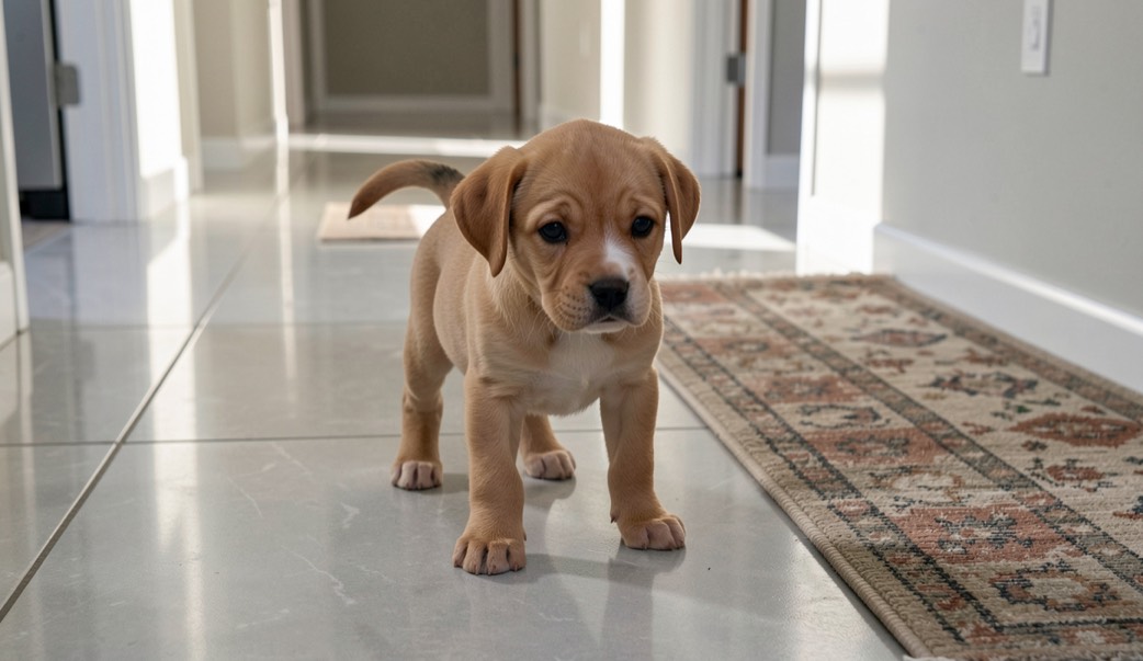 Quel sol pour un chiot : carrelage, parquet ou tapis ?